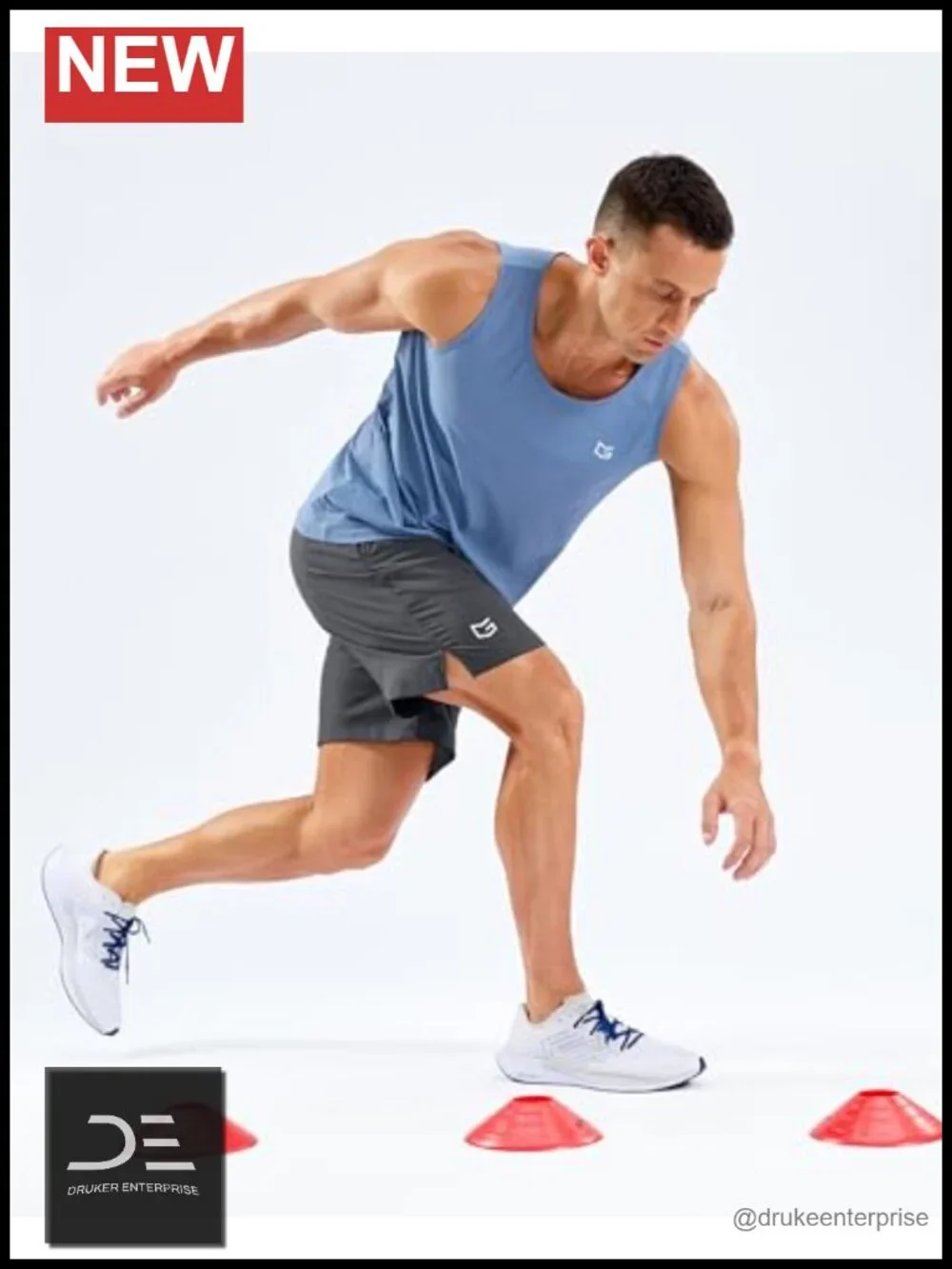 Men's Athletic Running Shorts with Pockets, Lightweight Quick Dry Gym Shorts,